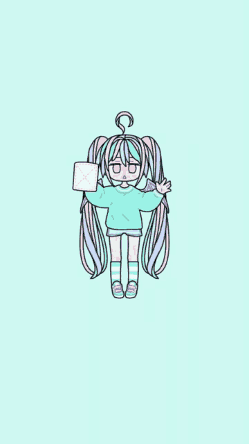 a girl with rainbow hair is holding an envelope in her hand