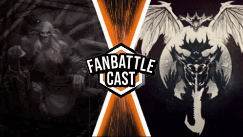 a poster for a fan battle cast shows a demon and a dragon