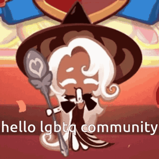 a cookie from a video game says hello lgbta community