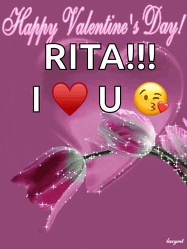 a happy valentine 's day rita i love u card