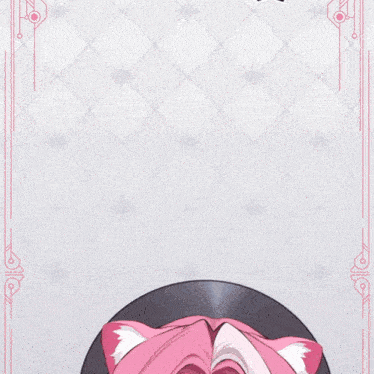 a drawing of a girl with pink hair wearing a hat and goggles