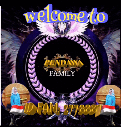 a welcome to pendawa family sign with a picture of a woman in a blue shirt