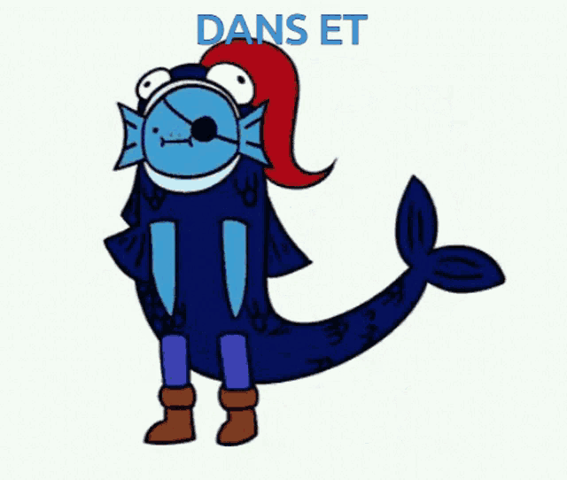 a cartoon drawing of two fish with the word dans et written above them