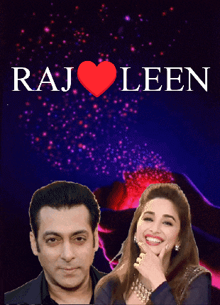 a poster for raj leen with a man and a woman on it