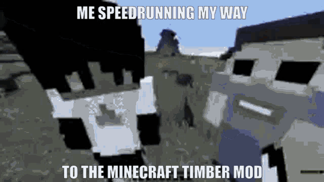 Me Speedrunning My Way To The Minecraft Timber Mod GIF - Me Speedrunning My Way To The Minecraft Timber Mod Minecraft Timber Mod GIFs