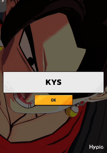 a screenshot of a video game with a button that says kys
