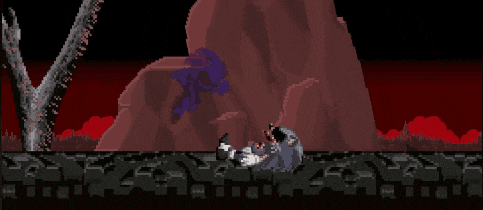a pixel art drawing of a man laying on the ground