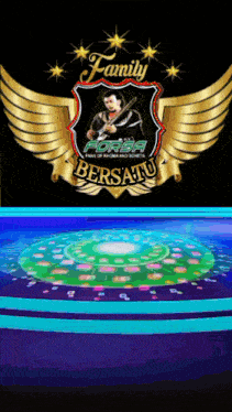 a logo for forsa bersatu with a man holding a bat