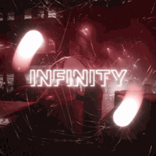 a red background with the word infinity written on it