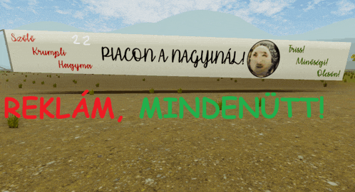 a sign in a desert says reklam mindenutti