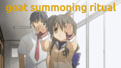 a goat summoning ritual is being performed by a girl
