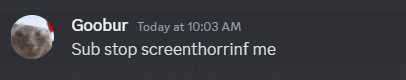 a screenshot of a message from goobur