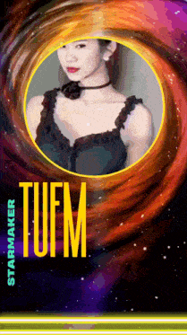 a picture of a woman in a circle with the word tufm on it