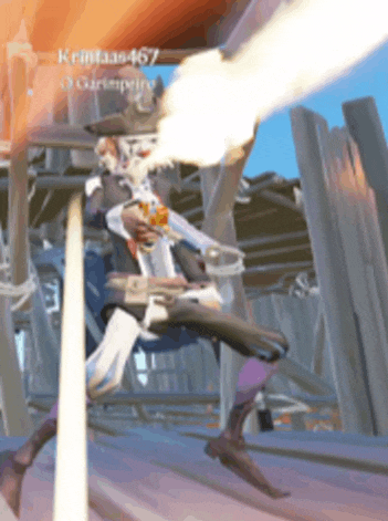 a cowboy is holding a gun in a video game with the name krimaas467 visible in the corner