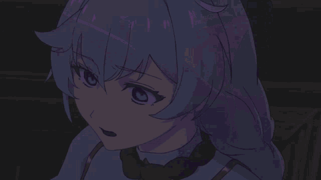 a close up of a robot with purple lights coming out of it 's face