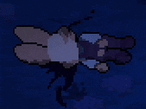 a pixel art drawing of a person laying on their back