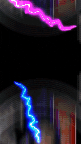 a purple lightning bolt strikes the word division in the dark