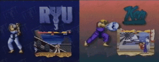 a video game with ryu and ken on the screen