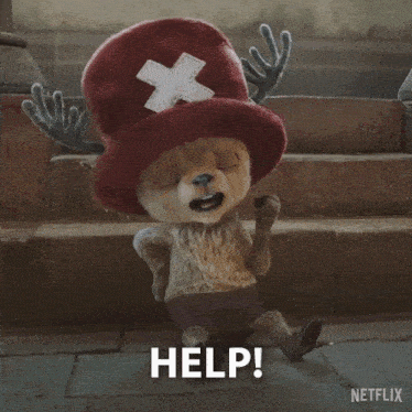 a stuffed animal with antlers and a hat says someone call a doctor