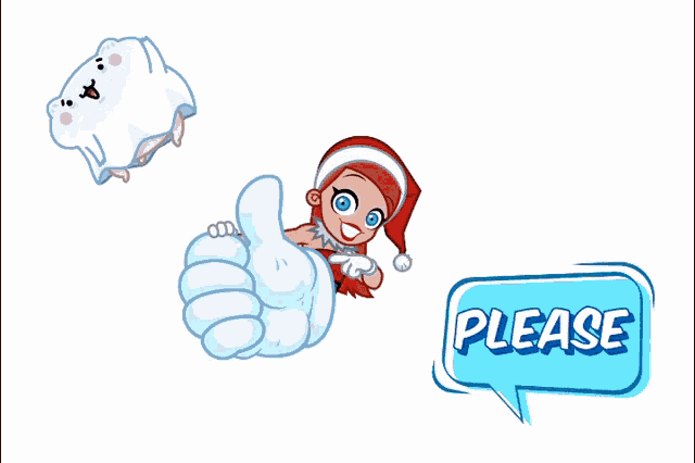 a girl in a santa hat gives a thumbs up next to a sign that says flea