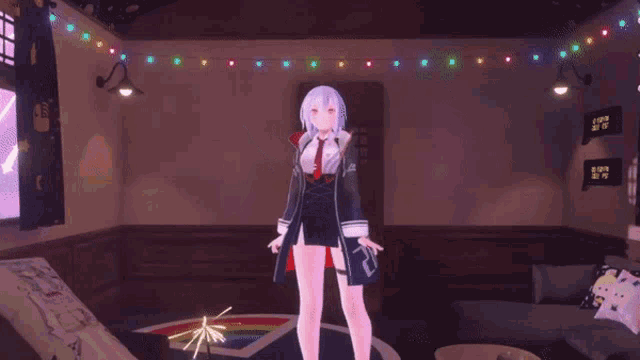 a girl in a video game is holding a sign that says 2f9 on it