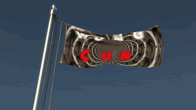 a flag that says ' wun sun ' on it