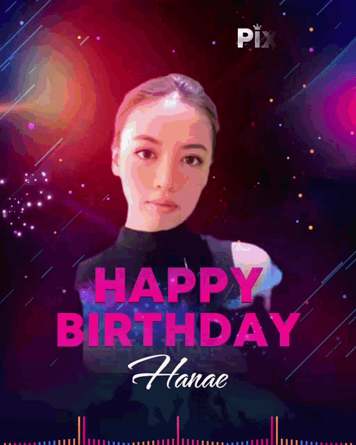 a poster that says happy birthday hanae