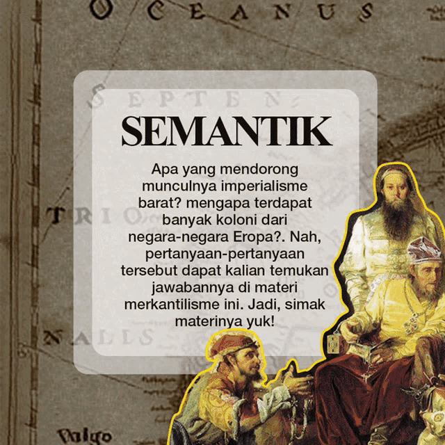 a poster with a picture of men and the word semantic on it