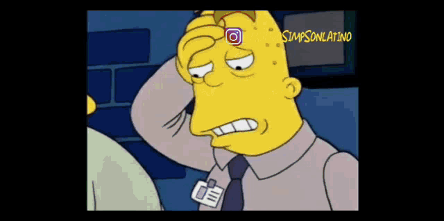 a cartoon character with a name tag that says ' simpson latino ' on it