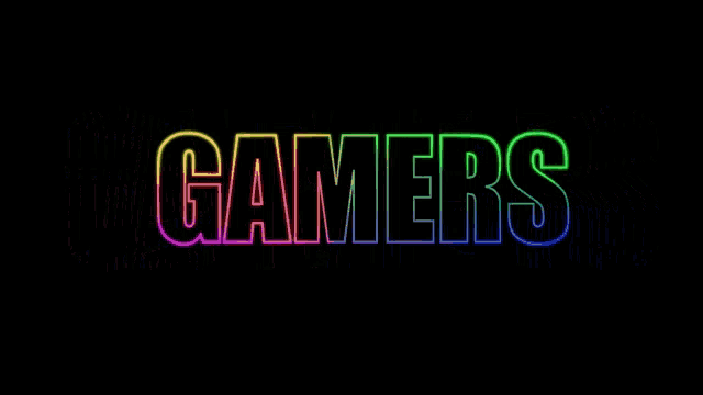 the word gamers is written in rainbow colors