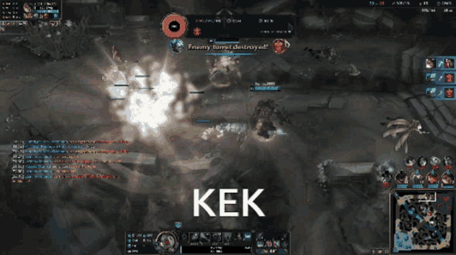 a screenshot of a video game with the word kek on the bottom