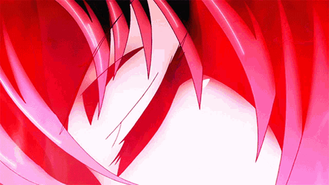 a close up of a person 's face with red hair and a white background