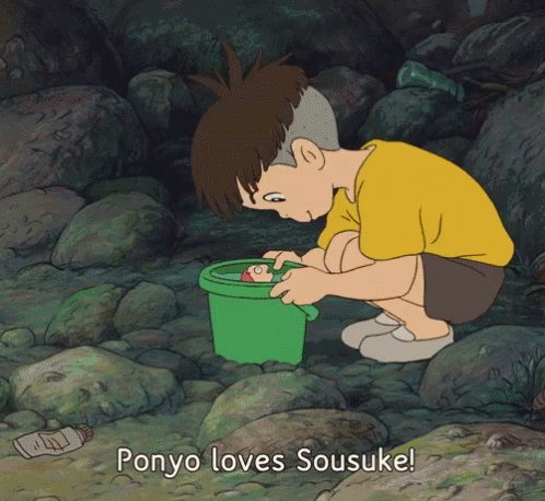 好き　すき　ポニョ　ジブリ GIF - Ponyo Ghibli Sousuke GIFs