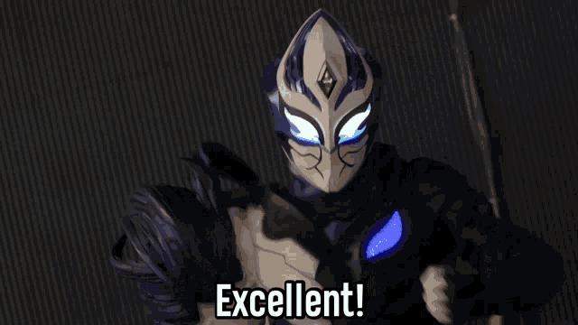 a cartoon character is giving a thumbs up and the words excellent are below him