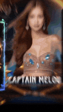 a blurry picture of a woman with the name captain nelson in the corner