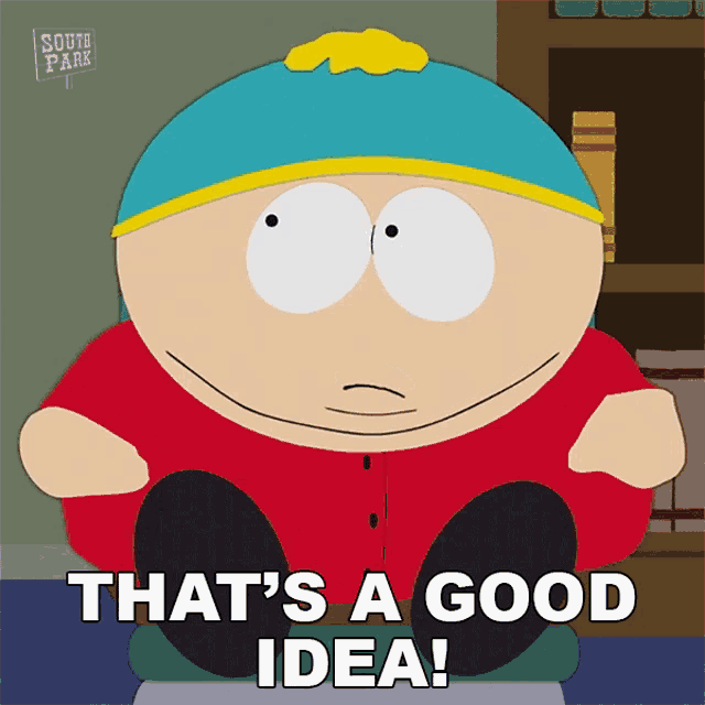 a cartoon character with the words that 's a good idea