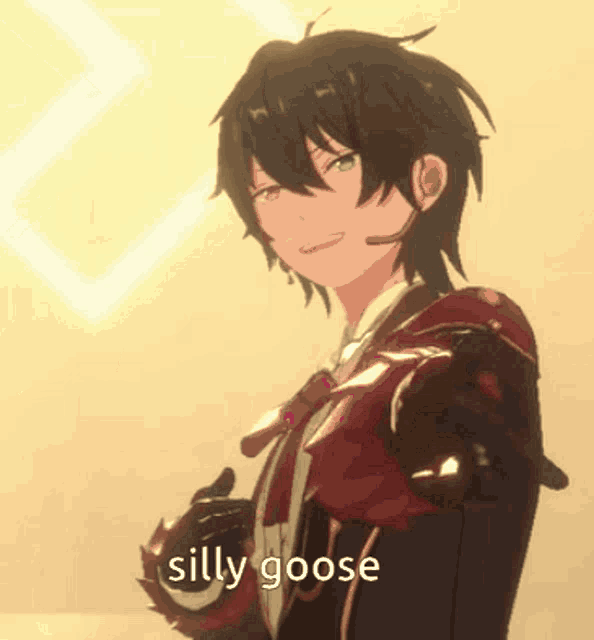 a silly goose animated gif of a boy in a suit and tie
