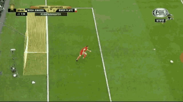 a soccer game is being broadcasted on fox sports