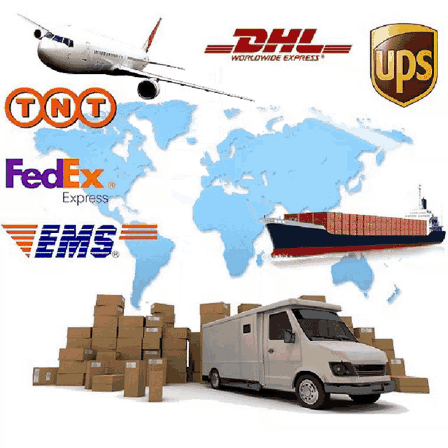 dhl fedex and ups are among the companies shown
