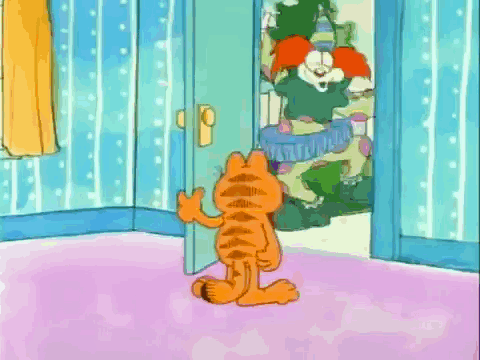 Garfield Clown GIF - Garfield Clown Slam Door GIFs