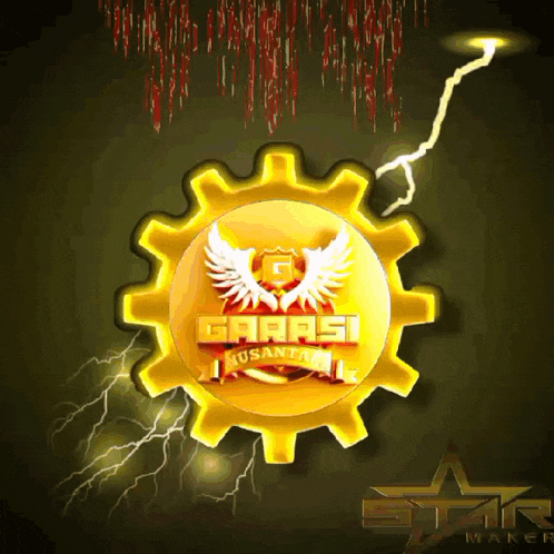 a gear with the word garasi on it