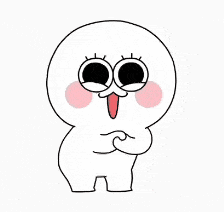 a cartoon character with big eyes and a red tongue sticking out .