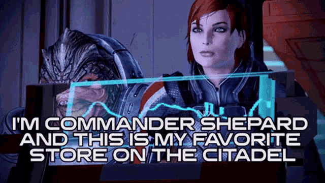 Mass Effect Commander Shepard GIF - Mass Effect Commander Shepard Store GIFs