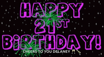 it is a happy 21st birthday greeting card with fireworks in the background .