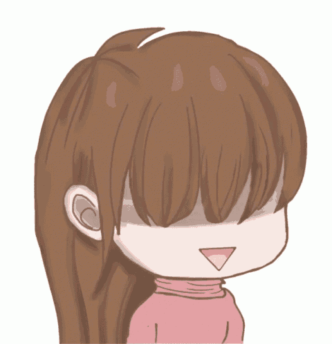 a cartoon drawing of a girl with brown hair
