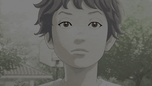 a black and white drawing of a boy 's face with a basketball hoop in the background