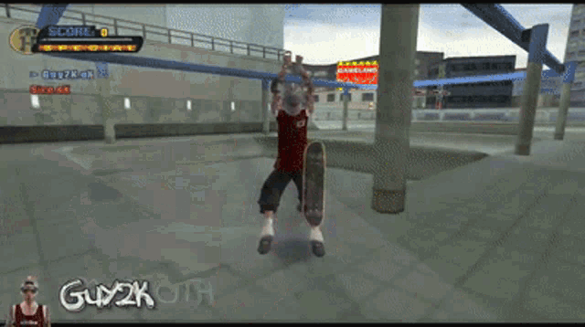a screenshot of a video game with the name guy2k written on it
