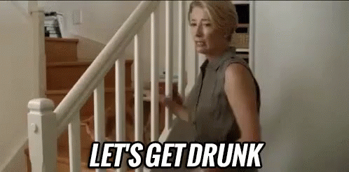 Dealing With Problems - "Let'S Get Drunk." GIF - Lovepunch Emmathompson Drinking GIFs