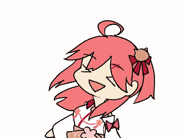 a cartoon drawing of a girl with pink hair