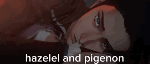 a cartoon of a man laying down with his hand on his face and the words `` hazelel and pigenon '' .